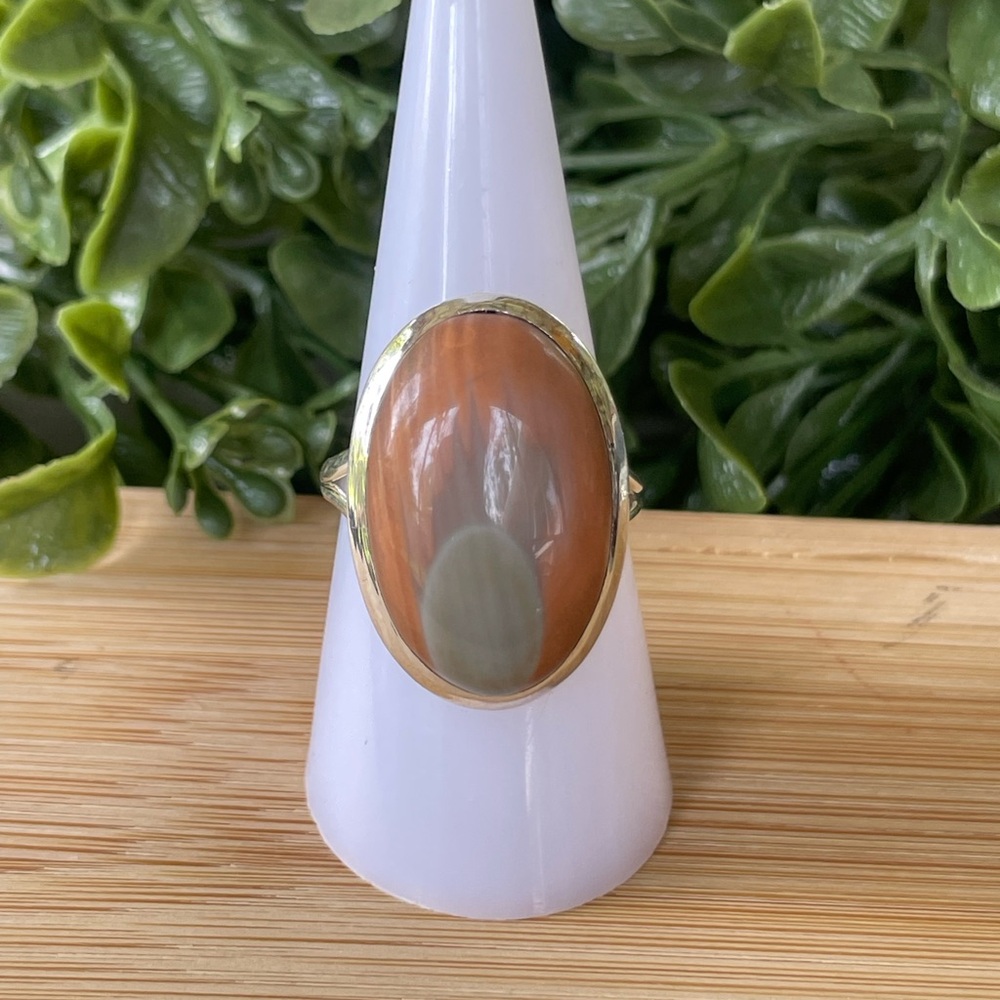 Genuine Imperial Jasper, Sterling Silver, Size 9
